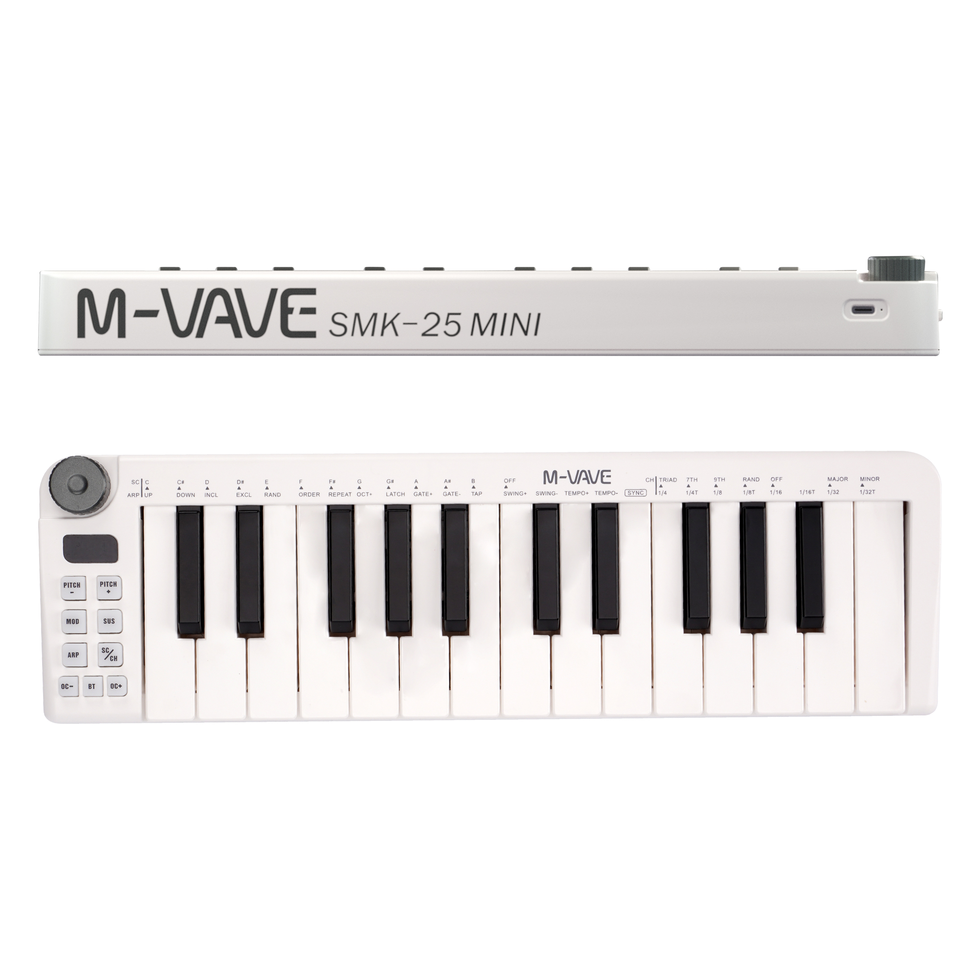 Midi Controller Pad - M-vave SMK-25 MIDI Keyboard Rechargeable 25-Key