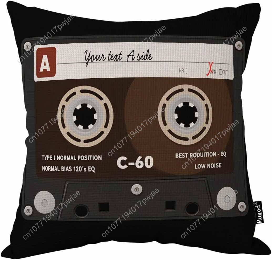 Audio Music Cover - Mugod Retro Audio Cassette Throw Pillow