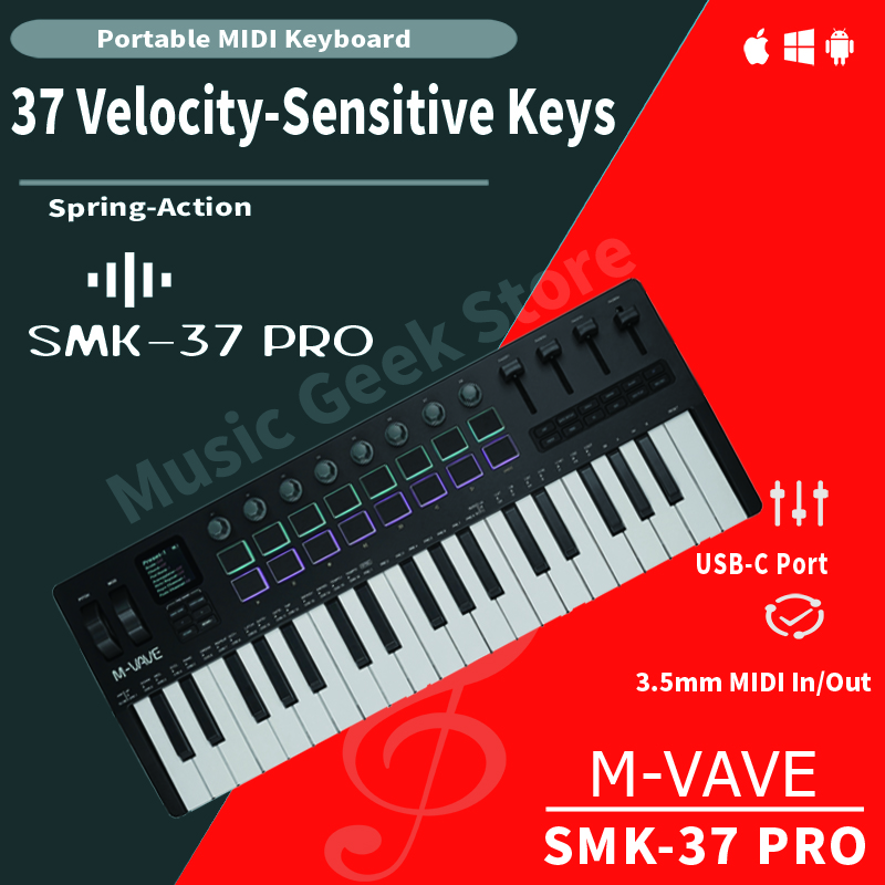 Midi Controller Pad - M-VAVE SMK-37 PRO 37-Key MIDI Controller