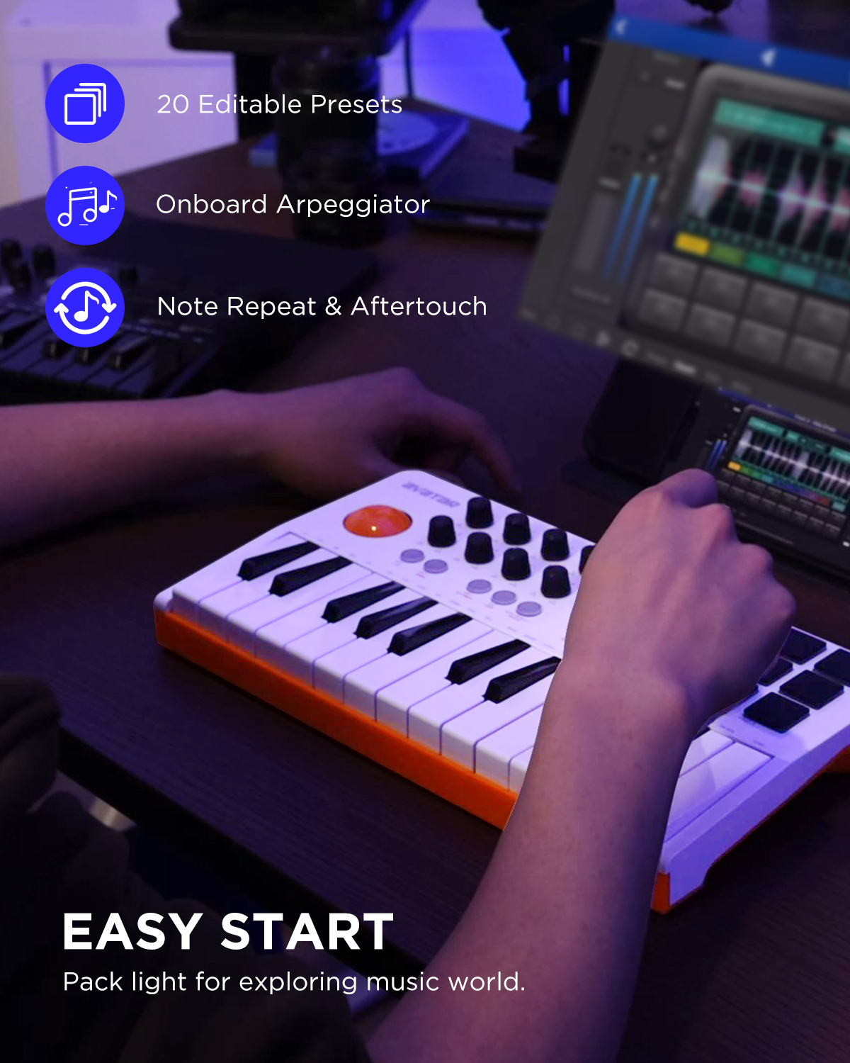 EMK-25 Wireless Midi Keyboard  - Midi Controller Pad avis et prix