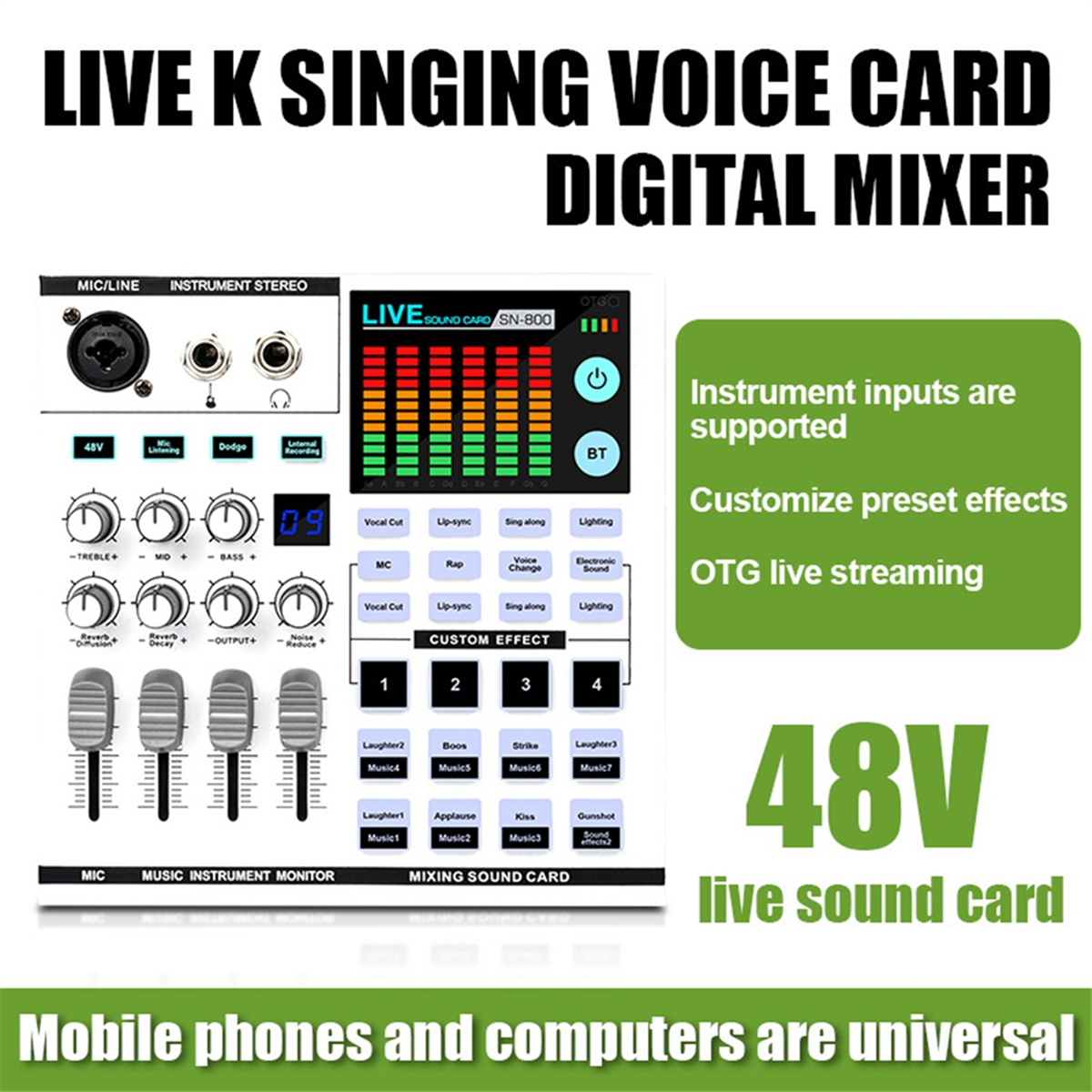 SN800 Live Sound Card Voice Ch - Audio Music Voice Changer avis et prix