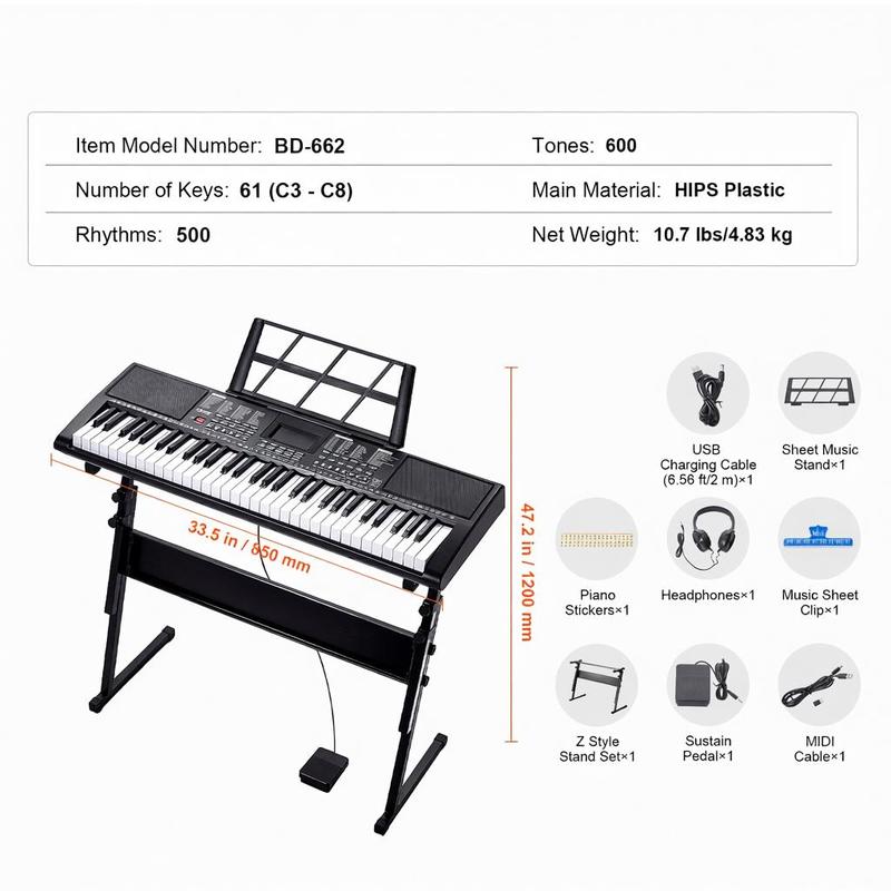 61 Key Digital Keyboard Piano, - Keyboard Piano 61 Key avis et prix