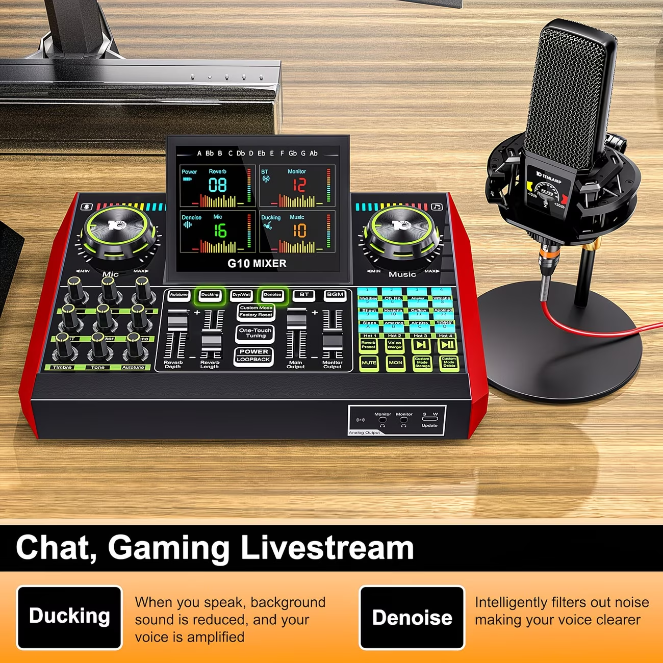 Tenlamp Audio Interface Mixer  - Audio Music Voice Changer avis et prix