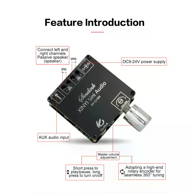 2*20W Bluetooth 5.0 Power Ampl - Audio Music Player App avis et prix