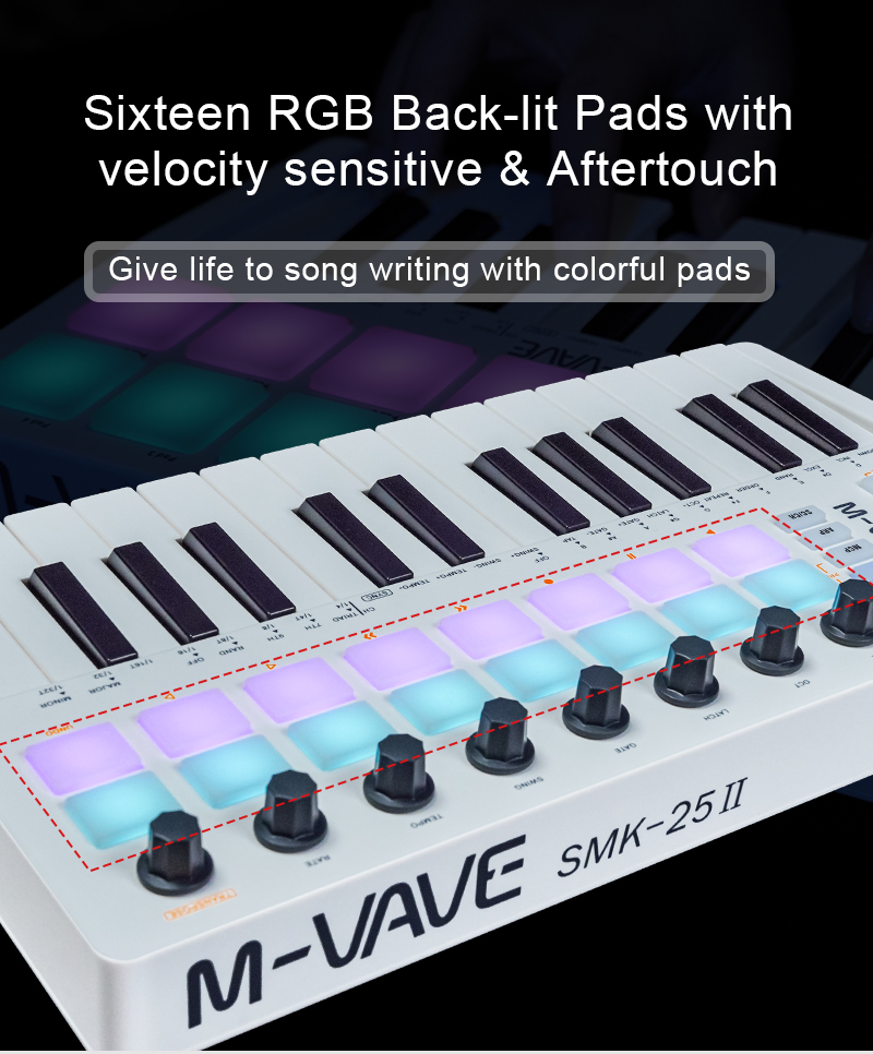 M-VAVE SMK-25 II MIDI Pad Cont - Midi Controller Pad avis et prix