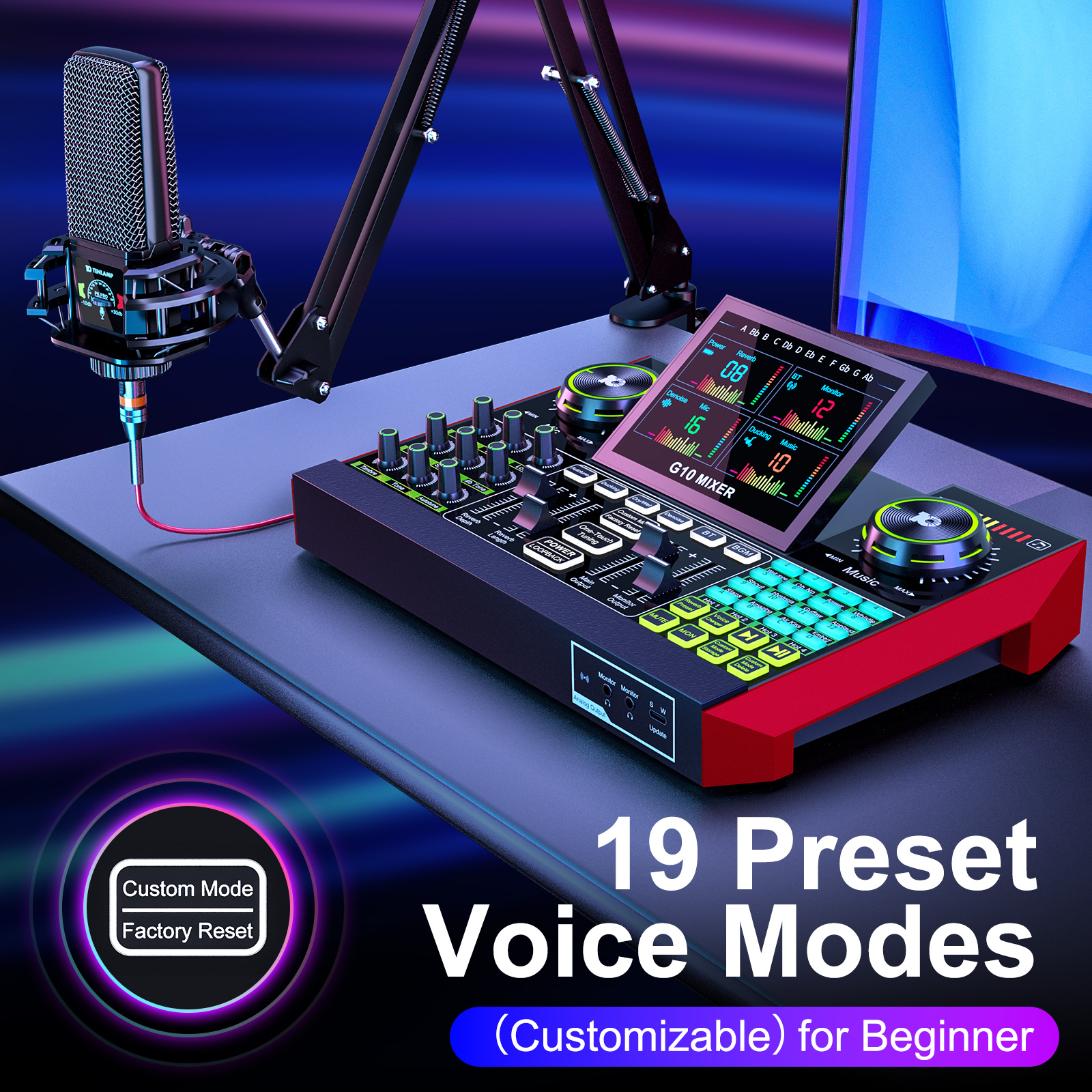 Tenlamp Audio Interface Mixer  - Audio Music Voice Changer avis et prix
