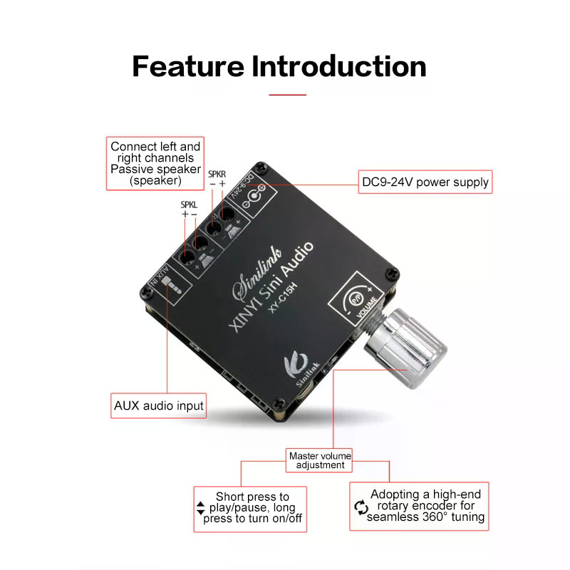 2*20W Bluetooth 5.0 Power Ampl - Audio Music Player App avis et prix