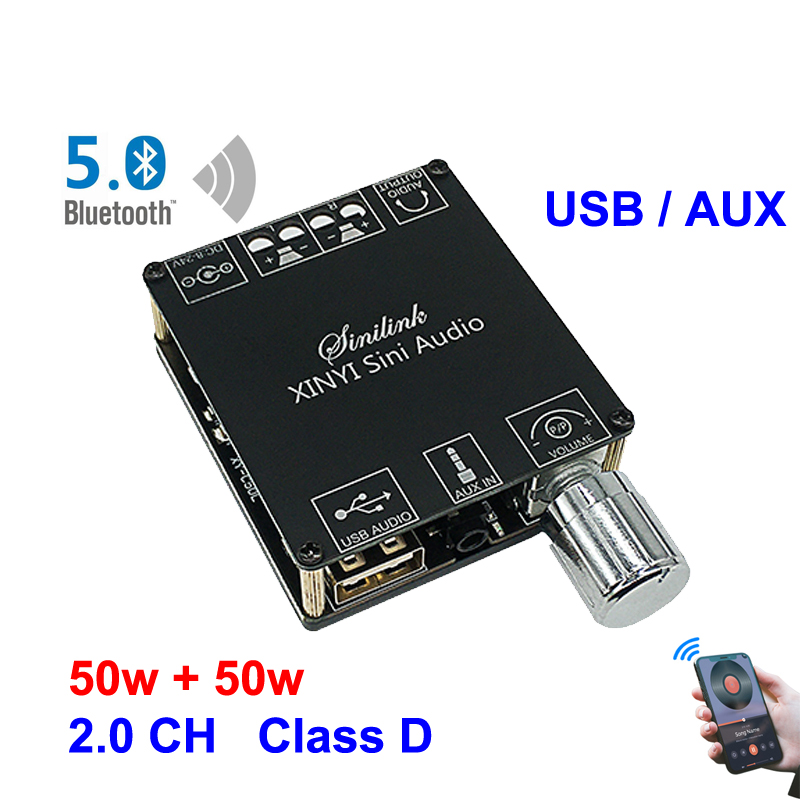 2*50W Bluetooth 5.0 Power Ampl - Audio Music Player App avis et prix