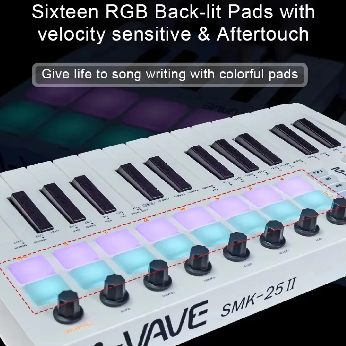 M-VAVE SMK-25 II White 25-key  - Midi Controller Pad avis et prix