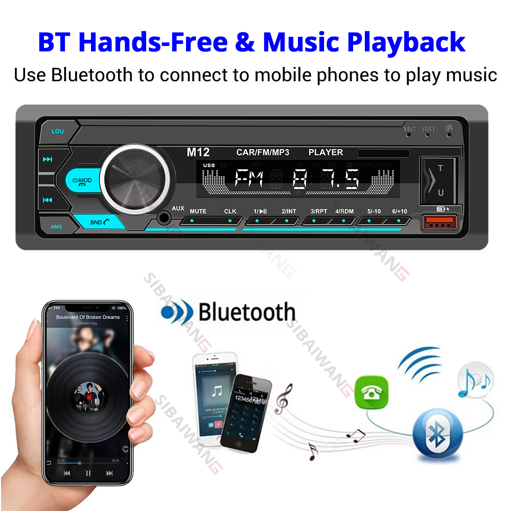 1 din car radio mp3 bluetooth  - Audio Music Player App avis et prix