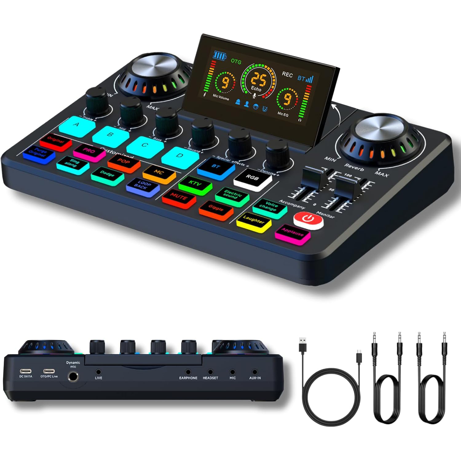 Audio Mixer, Live Sound Card w - Audio Music Voice Changer avis et prix