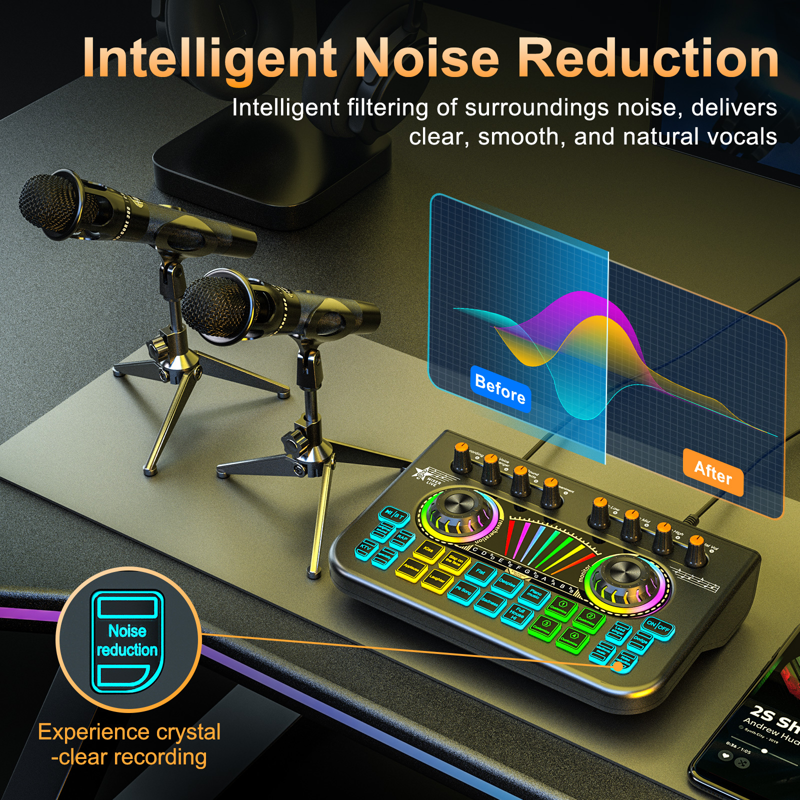 Tenlamp Sound Board for Pc/Pho - Audio Music Voice Changer avis et prix