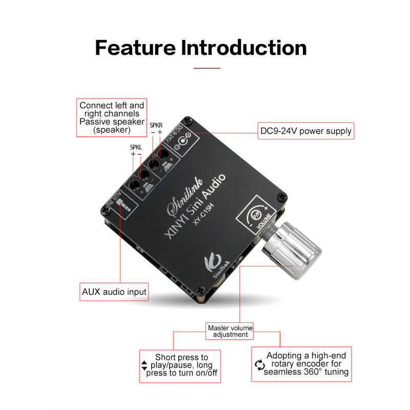 2*20W Bluetooth 5.0 Power Ampl - Audio Music Player App avis et prix