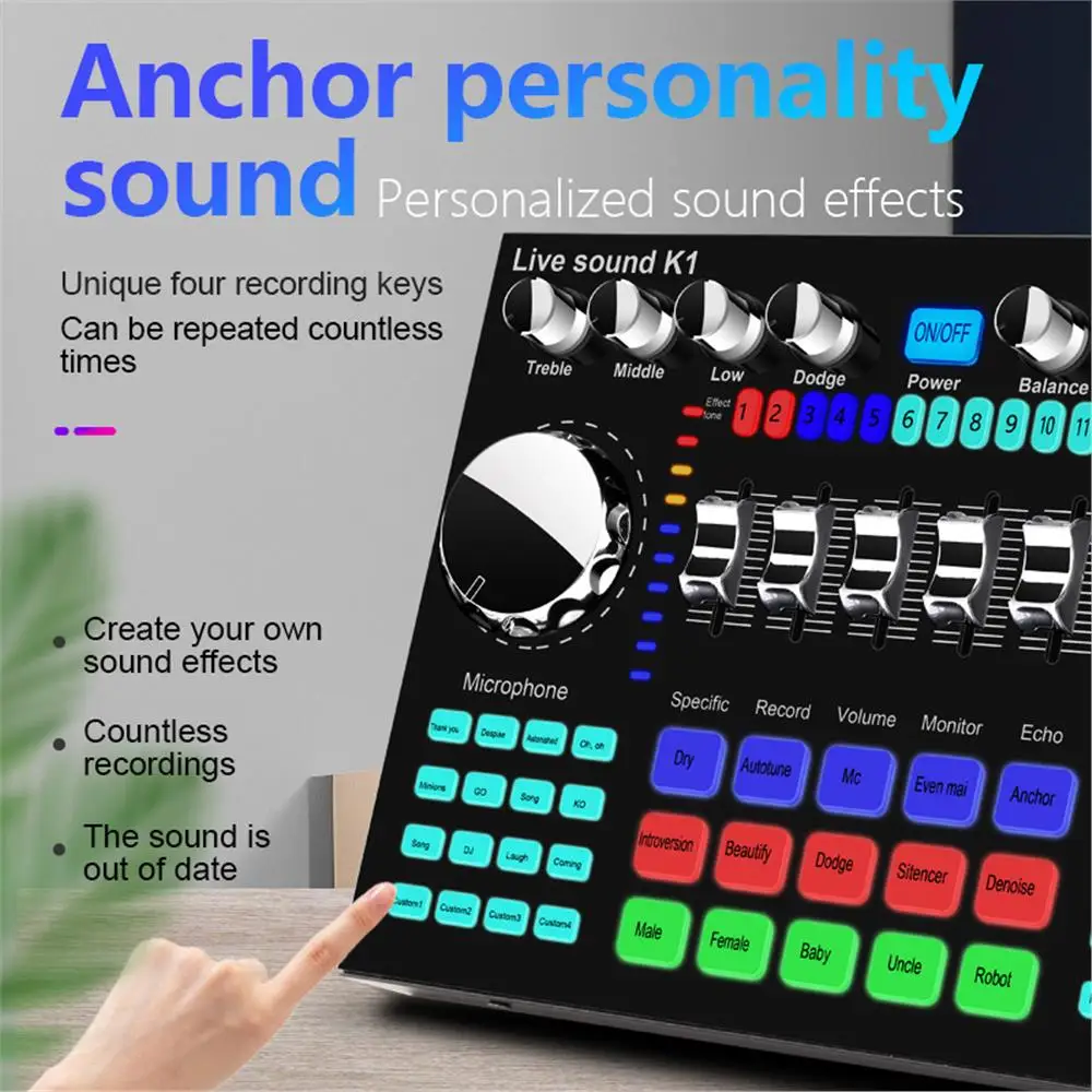 K1 Live Sound Card Voice Chang - Audio Music Voice Changer avis et prix