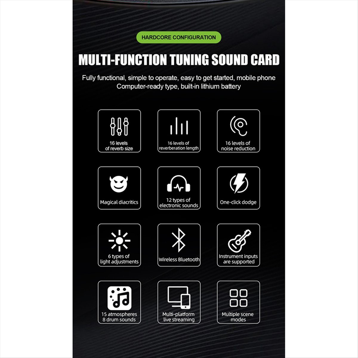 DT77 SN800 Live Sound Card Voi - Audio Music Voice Changer avis et prix