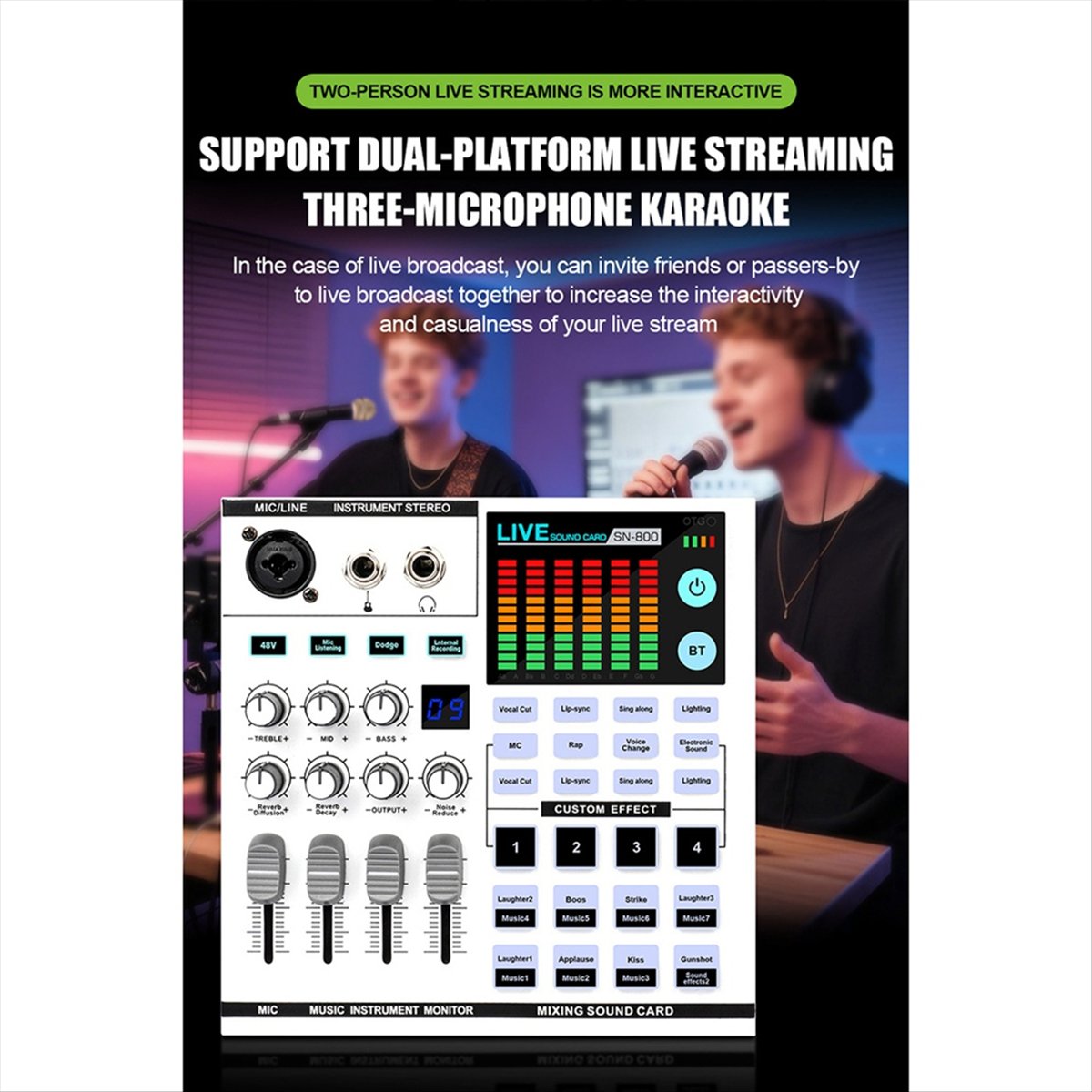 DT77 SN800 Live Sound Card Voi - Audio Music Voice Changer avis et prix