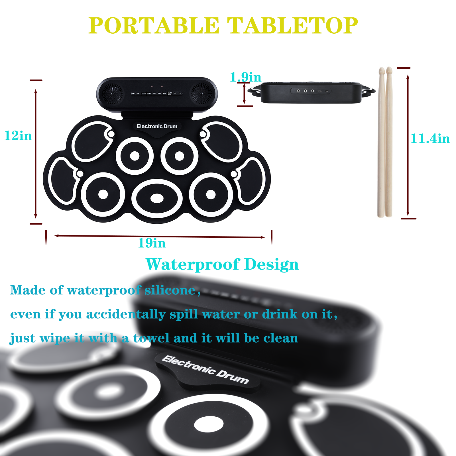Electronic Drum Set USB Roll-U - Drum Practice Pad avis et prix