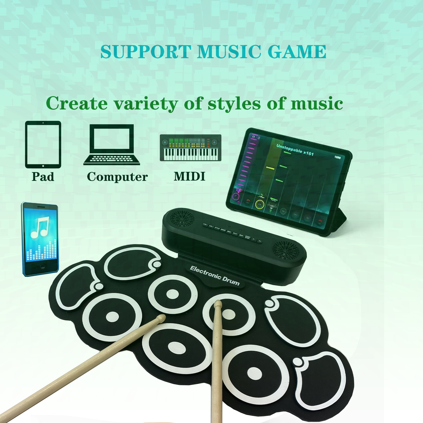 Electronic Drum Set USB Roll-U - Drum Practice Pad avis et prix