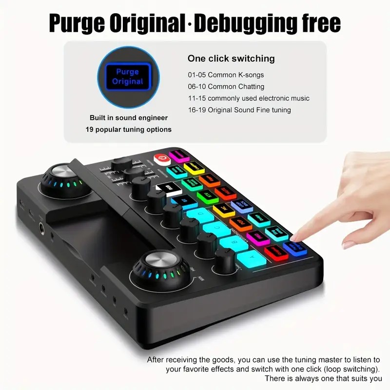 Audio Mixer, Live Sound Card w - Audio Music Voice Changer avis et prix